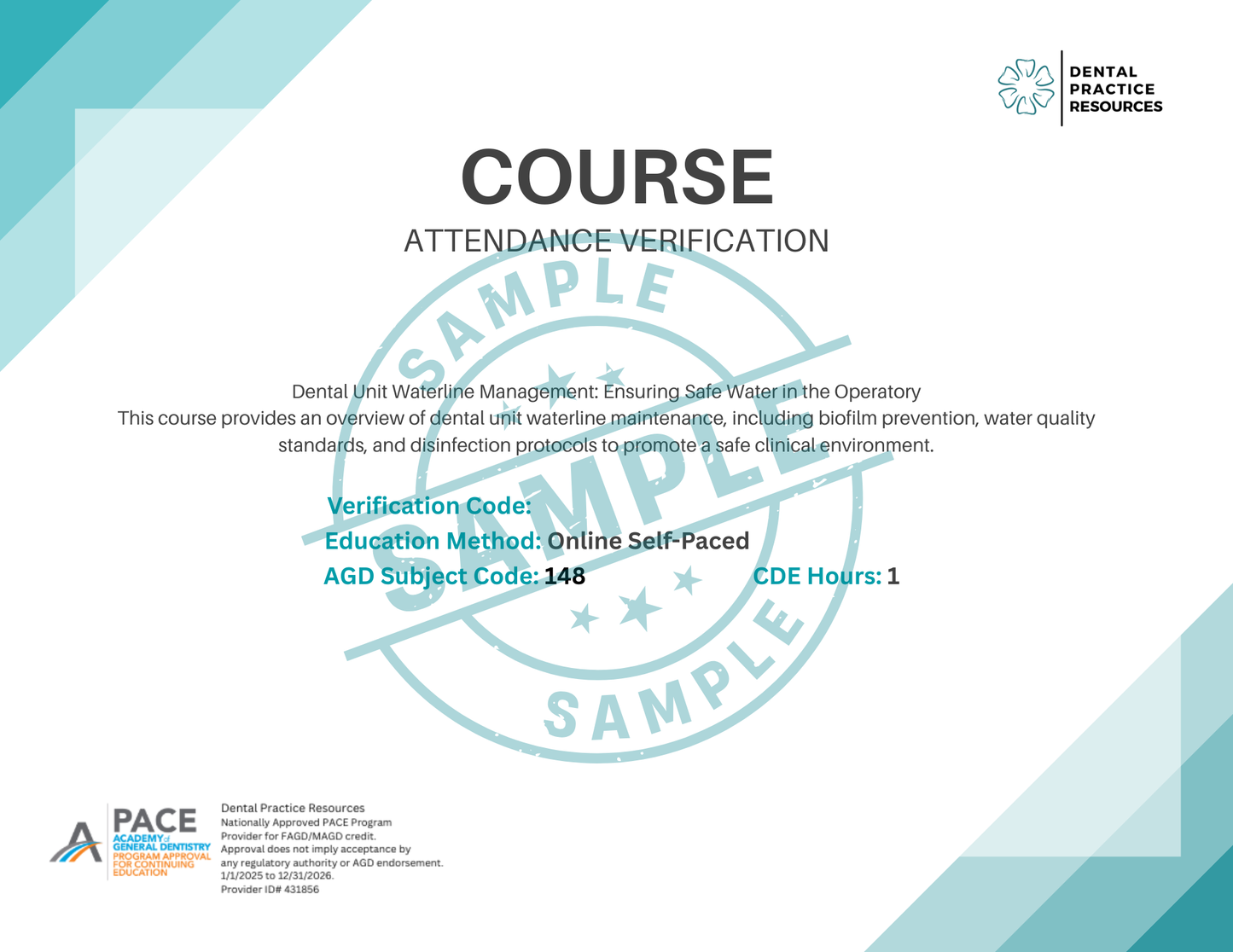 DENTAL UNIT WATERLINE MANAGEMENT - CEU PER PERSON