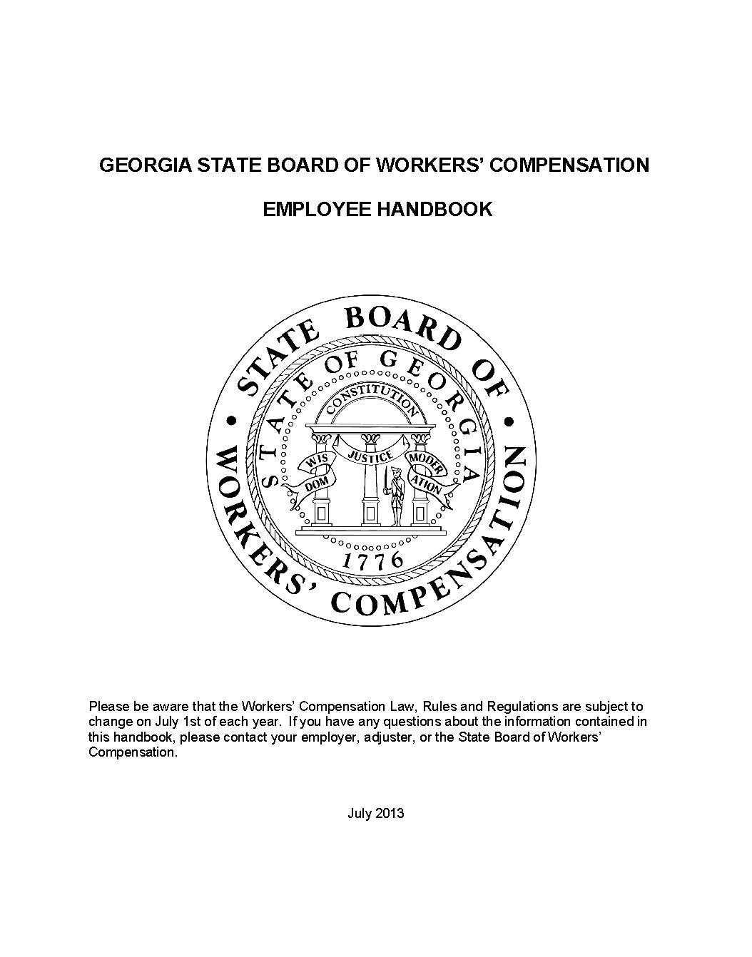 GEORGIA BOARD OF WORKERS' COMPENSATION HANDBOOK - Dental Practice Resources