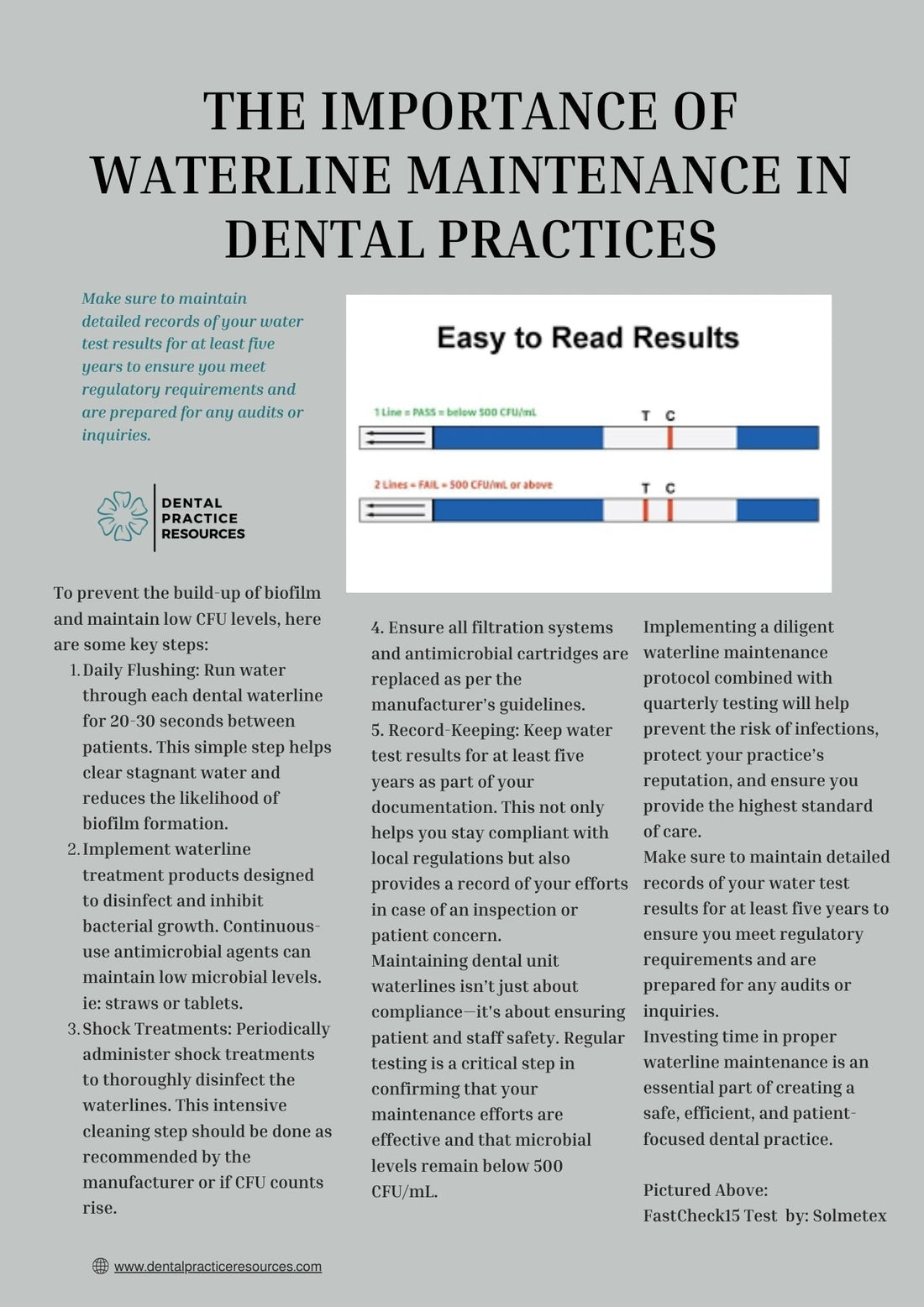 The Importance of Waterline Maintenance in Dental Practices- Page 2 - Dental Practice Resources