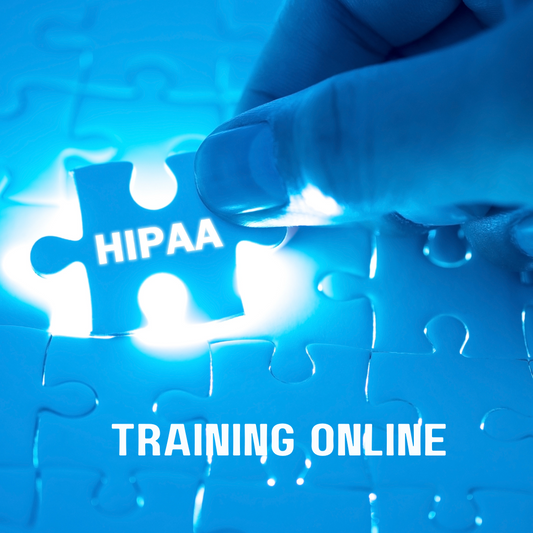 Illustration of HIPAA compliance represented as a puzzle piece with online training elements highlighting 2026 HIPAA training requirements for dental practices.