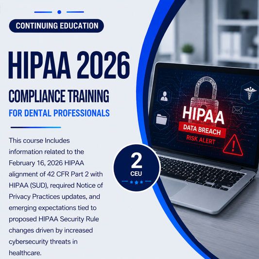 2026 HIPAA ONLINE TRAINING  - CEU PER PERSON